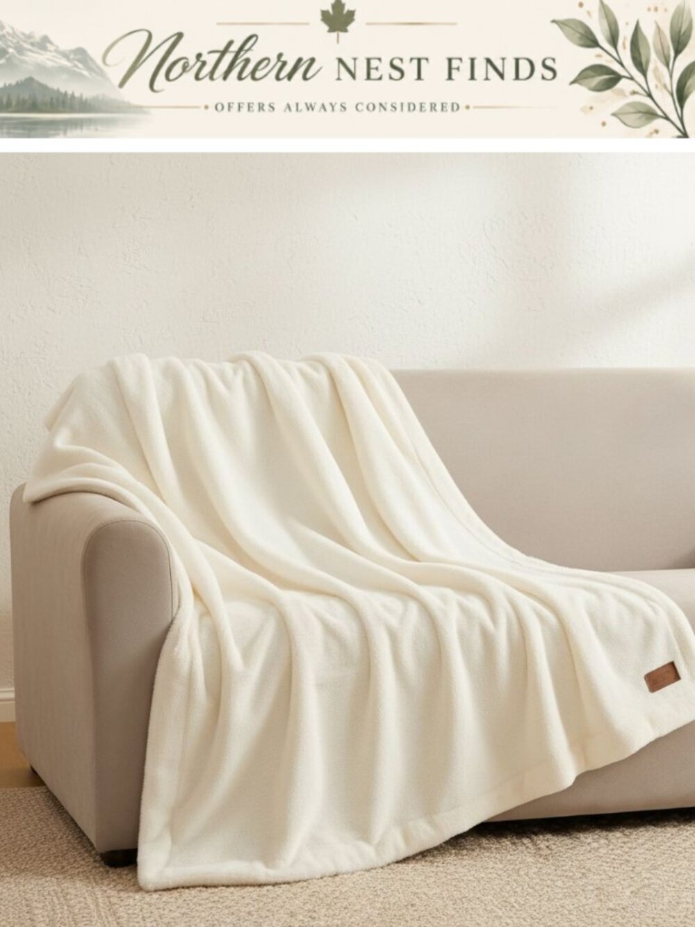 COZY KISS Soft Luxury Faux Fur Throw Blanket for Couch 127x152 cm